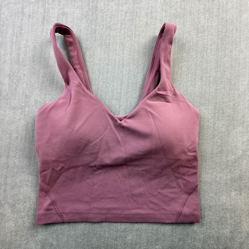 Lululemon Align Tank Top Mauve Purple Nulu Yoga Bra Cami Size 2 LW1DUVS